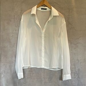 SHEIN WOMEN’S DROP SHOULDER SHEER BLOUSE